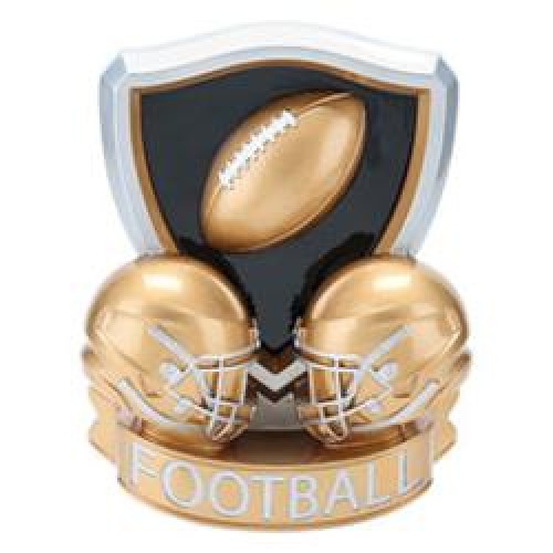 Football Shield Resin Trophy on Black Base